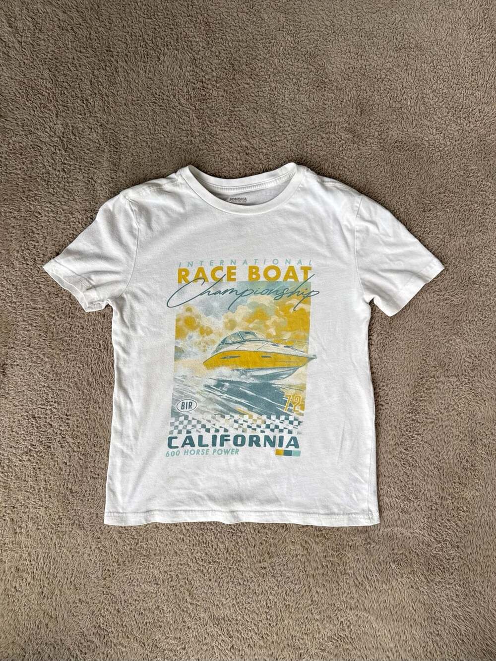 Sonoma Goods For Life The Everyday Tee Size 8 White Graphic T-Shirt